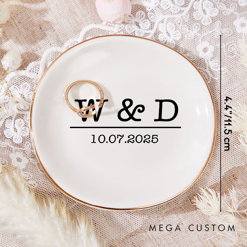 Personalized Initials Ring Dish for Anniversary Couple 20th Anniversary Gift Ring Holder China Wedding Anniversary Ring Dish for Her
