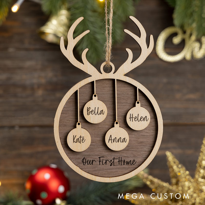 Personalized Family Christmas Ornament with Name Custom Wooden Christmas Ornament Holiday Decoration Perfect Gift For Families Or Friends