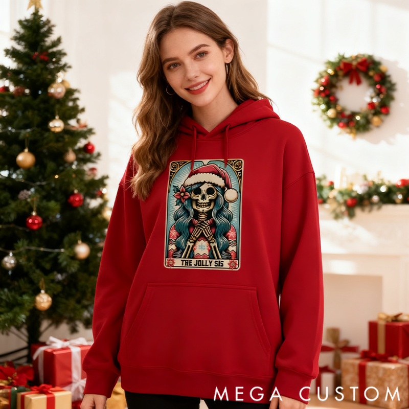 Personalized Classic Hoodie Christmas Tarot Skeleton Theme