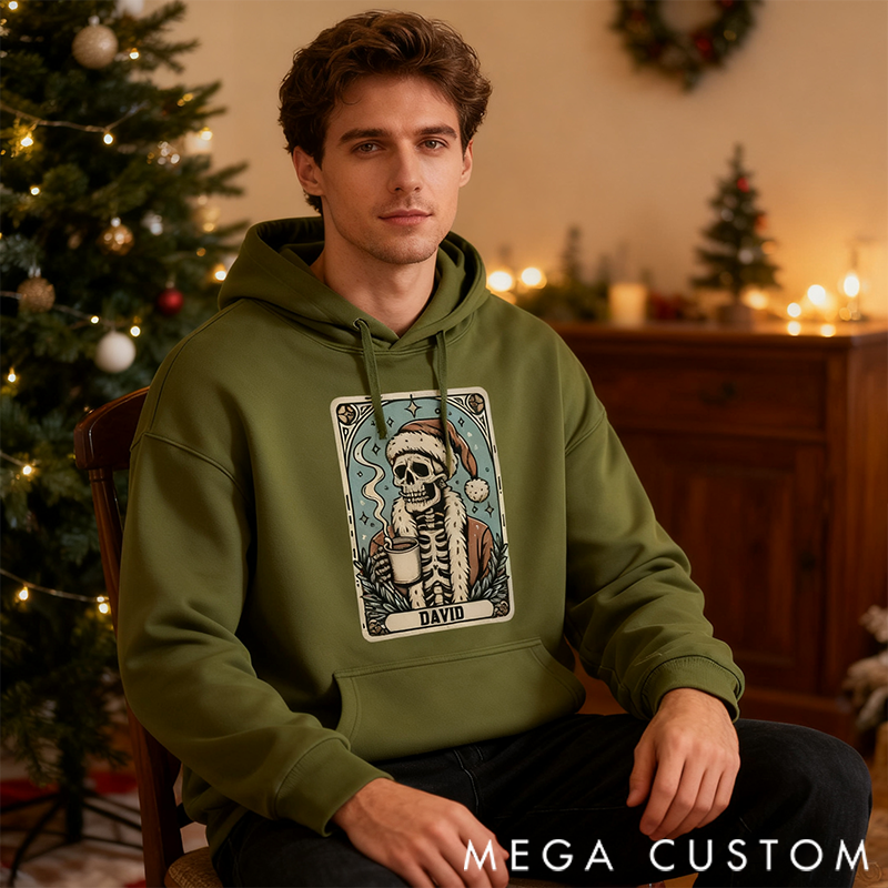 Personalized Classic Hoodie Christmas Tarot Skeleton Theme
