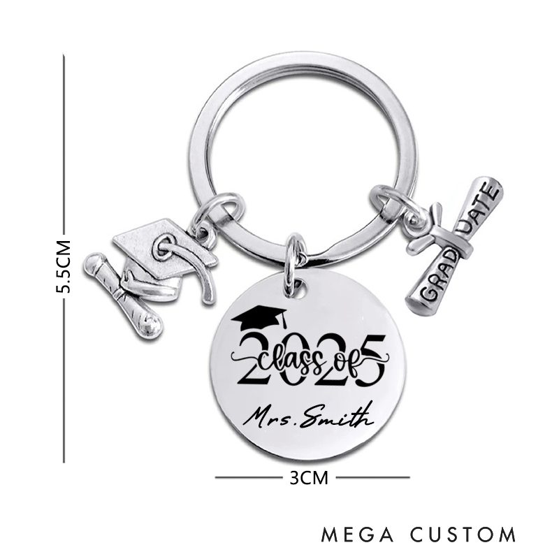Personalised Graduation Keychain for Teacher Graduation Keepsake Gift