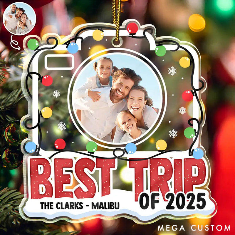 Personalized Custom Shaped Acrylic Ornament Custom Photo Best Trip Of The Year