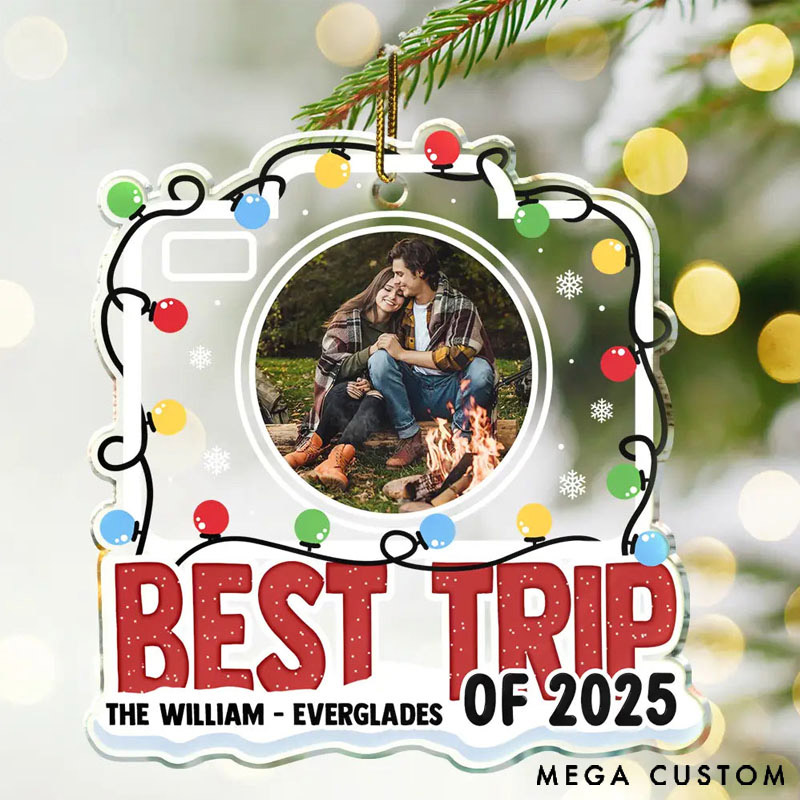 Personalized Custom Shaped Acrylic Ornament Custom Photo Best Trip Of The Year