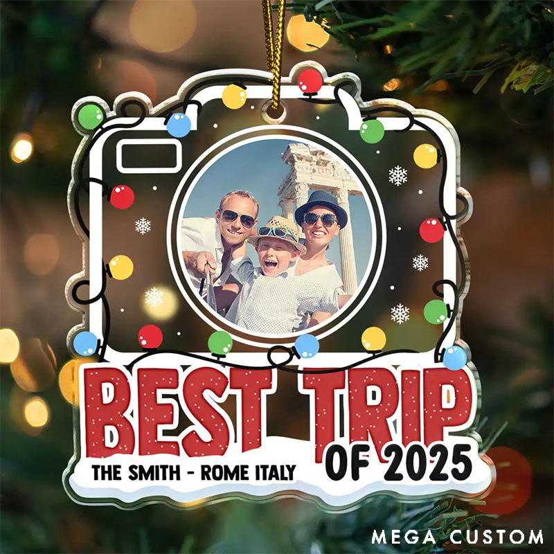 Personalized Custom Shaped Acrylic Ornament Custom Photo Best Trip Of The Year