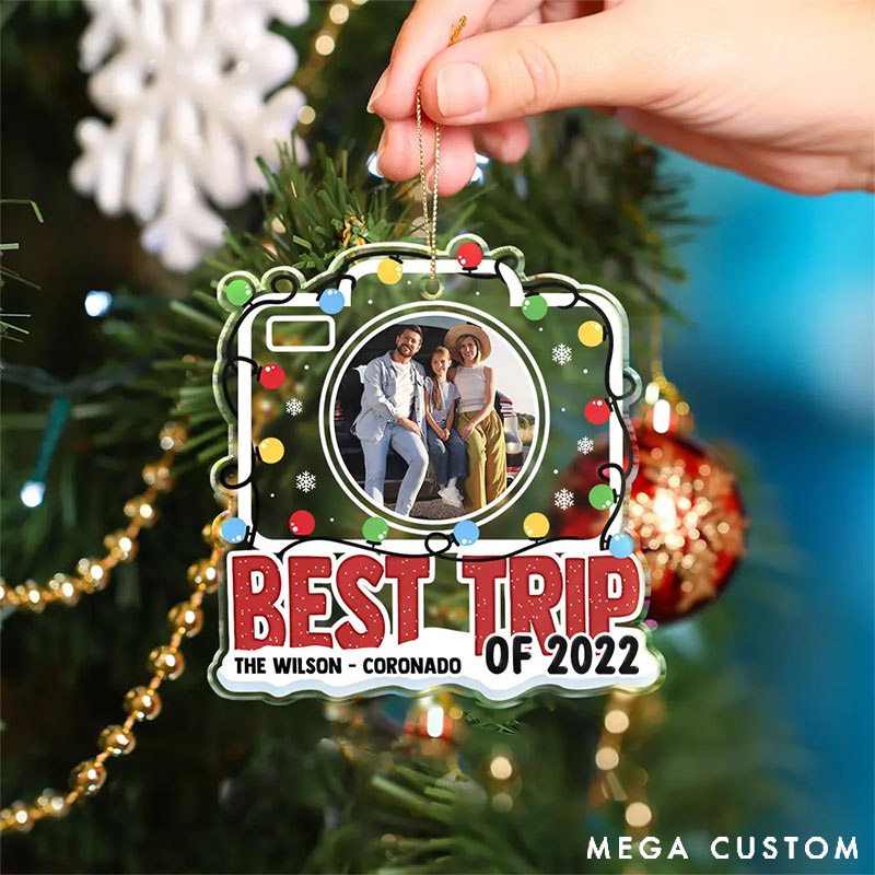 Personalized Custom Shaped Acrylic Ornament Custom Photo Best Trip Of The Year