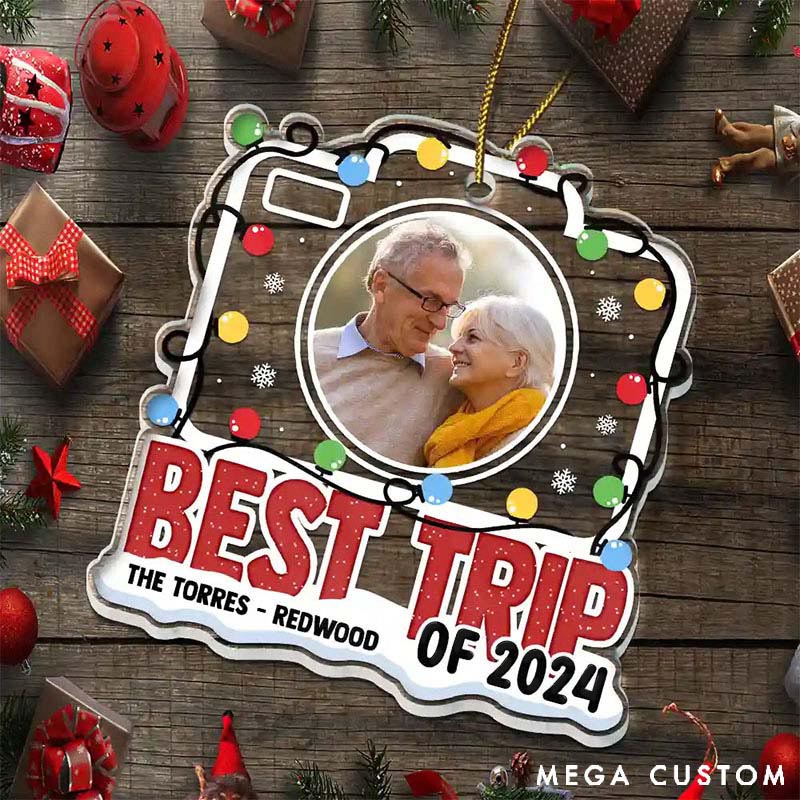 Personalized Custom Shaped Acrylic Ornament Custom Photo Best Trip Of The Year