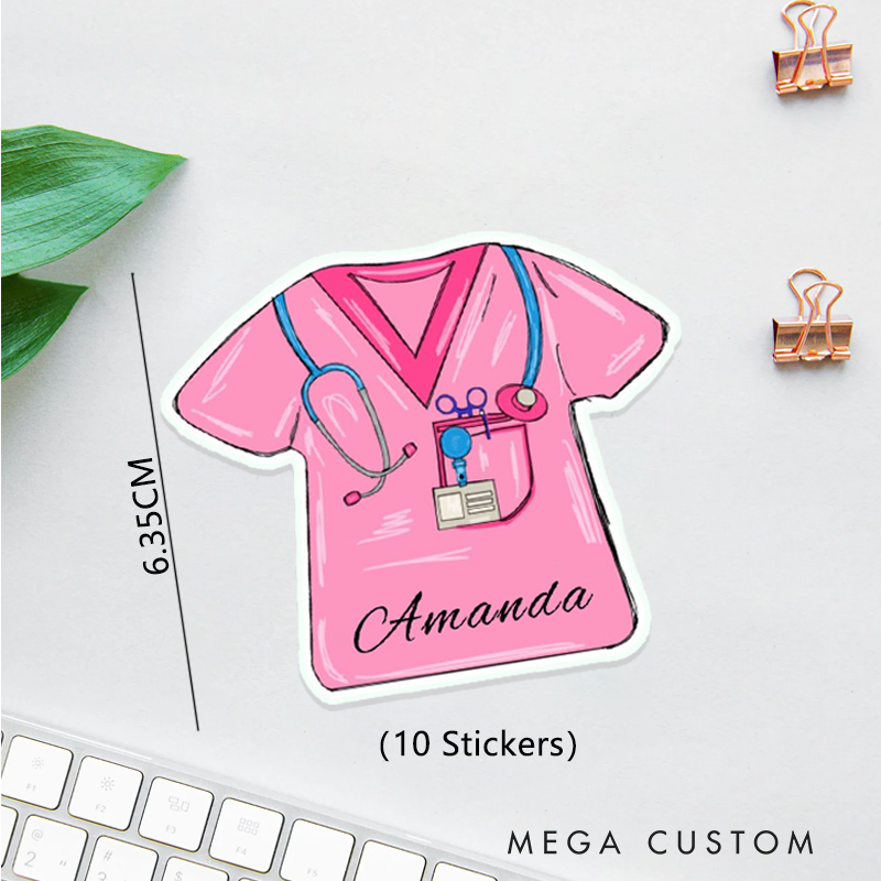 Personalized Nurse Stickers Laptop Sticker Journal Sticker Water Bottle Sticker Unique Gift for Nurse