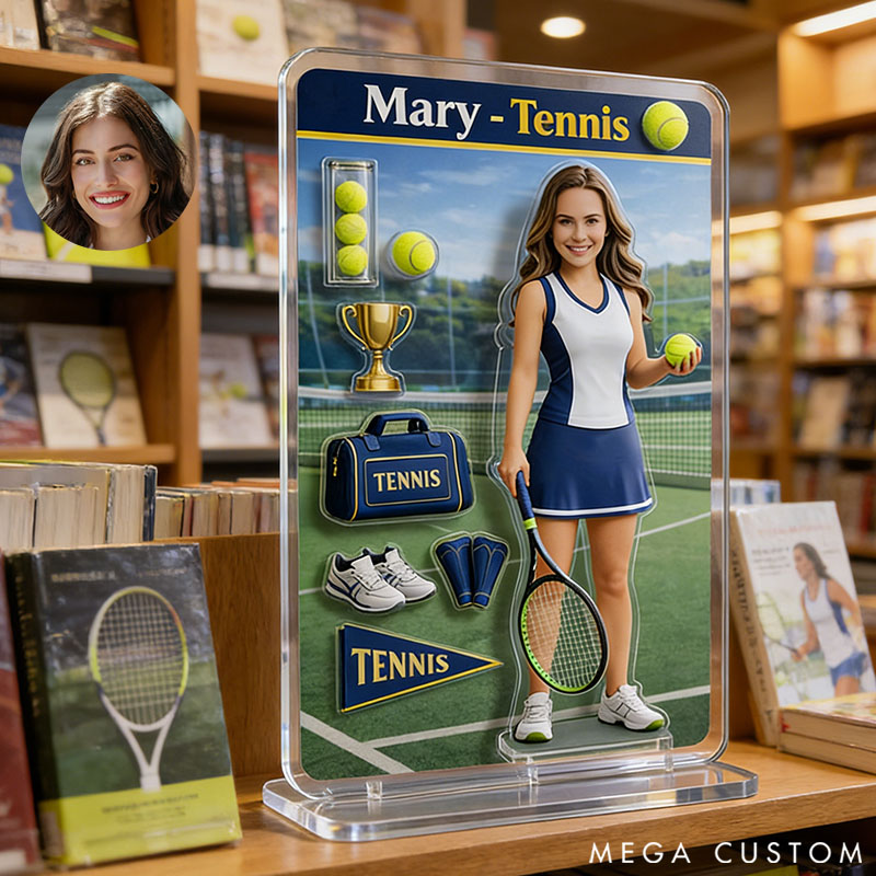 Personalized Tennis Theme Acrylic Decor Custom Photo the Perfect Gift for Tennis Fans