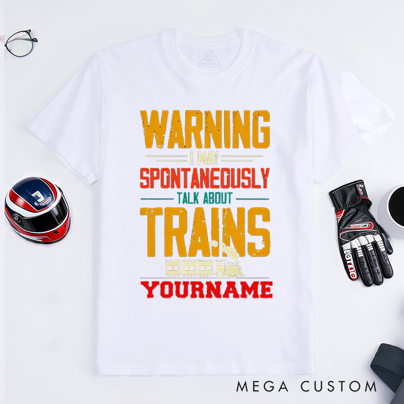 Personalized Train Enthusiast T-Shirt Custom Train Enthusiast T-Shirt Locomotive Shirt Train Lover Gift