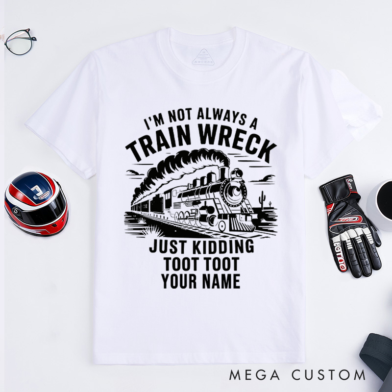 Personalized Train Enthusiast T-Shirt Custom Train Wreck Design Shirt Train Lover Gift