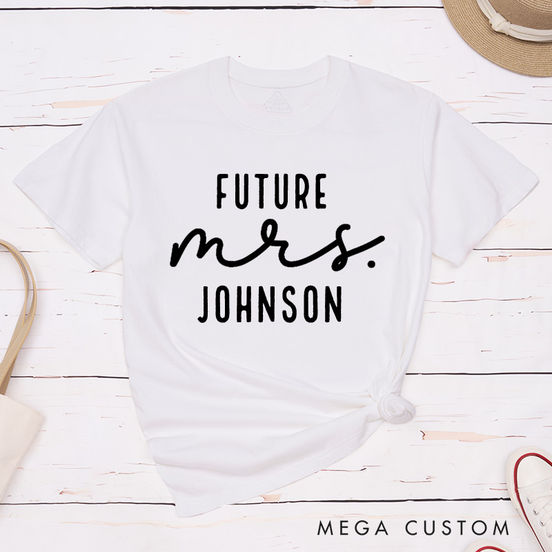 Personalized Minimalist Future Mrs Fiancee Engagement Fiancée Classic T-Shirt
