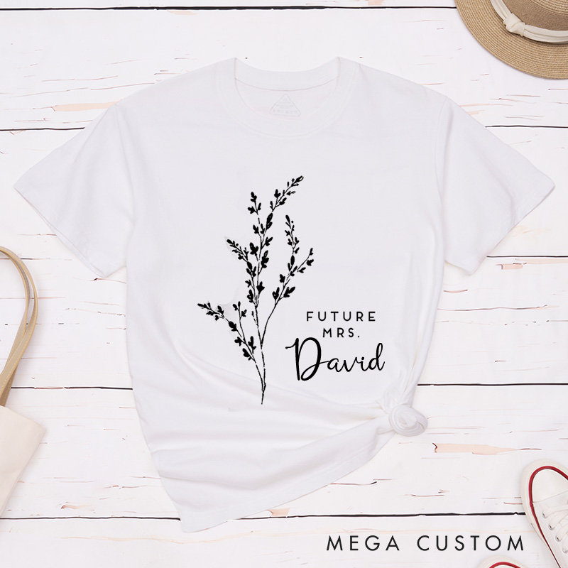 Personalized Sweet Holly Future Mrs Fiancee Engagement Fiancée Classic T-Shirt