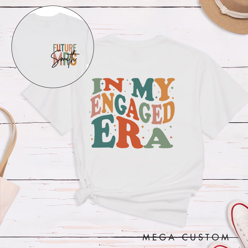 Personalized Vintage In My Engaged Era Future Mrs with Sparkle Fiancee Engagement Fiancée Classic T-Shirt