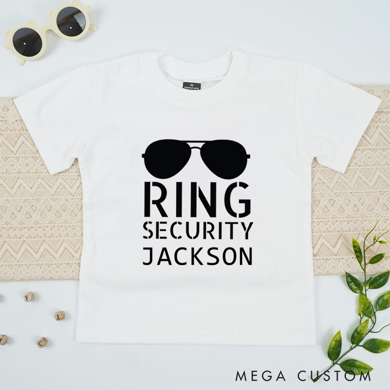 Personalized Funny Ring Security with Sunglasses Flower Boy T-Shirt 