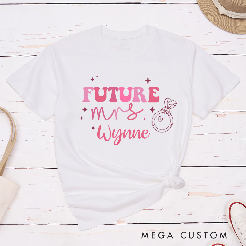 Personalized Playful Future Mrs. Engagement Fiance Classic T-Shirt  
