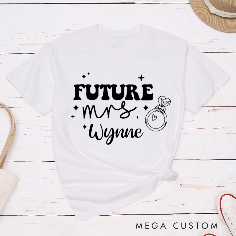 Personalized Playful Future Mrs. Engagement Fiance Classic T-Shirt  