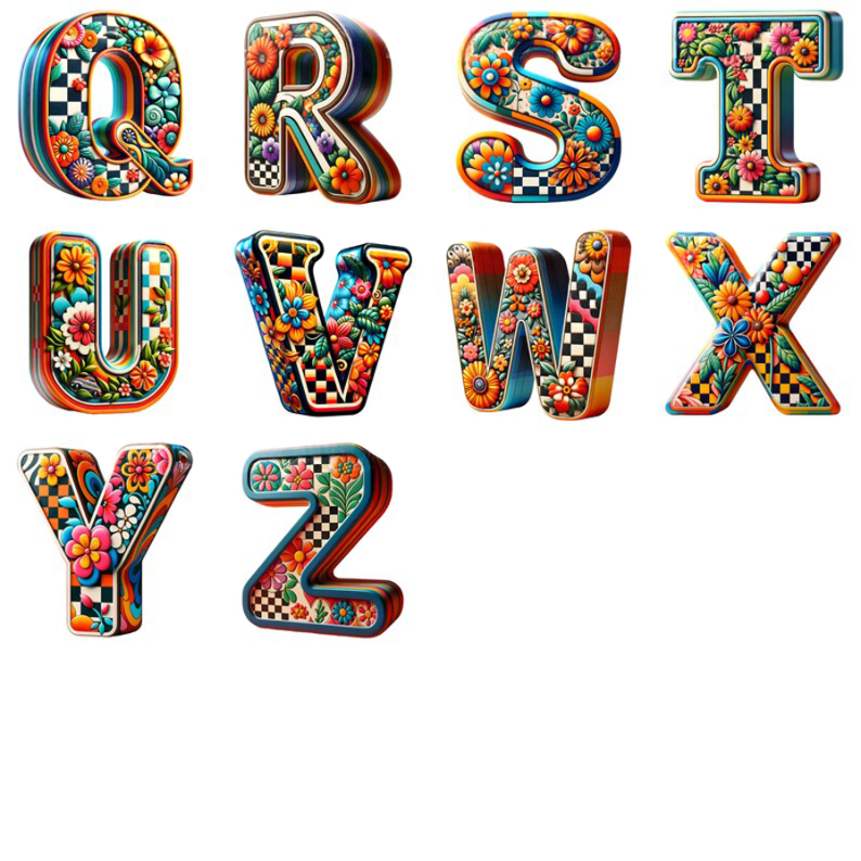 Personalized Christmas Gift Letter Pillow Colorful Hippie Design and Retro Boho Aesthetic Graphic 3D Print Pillow