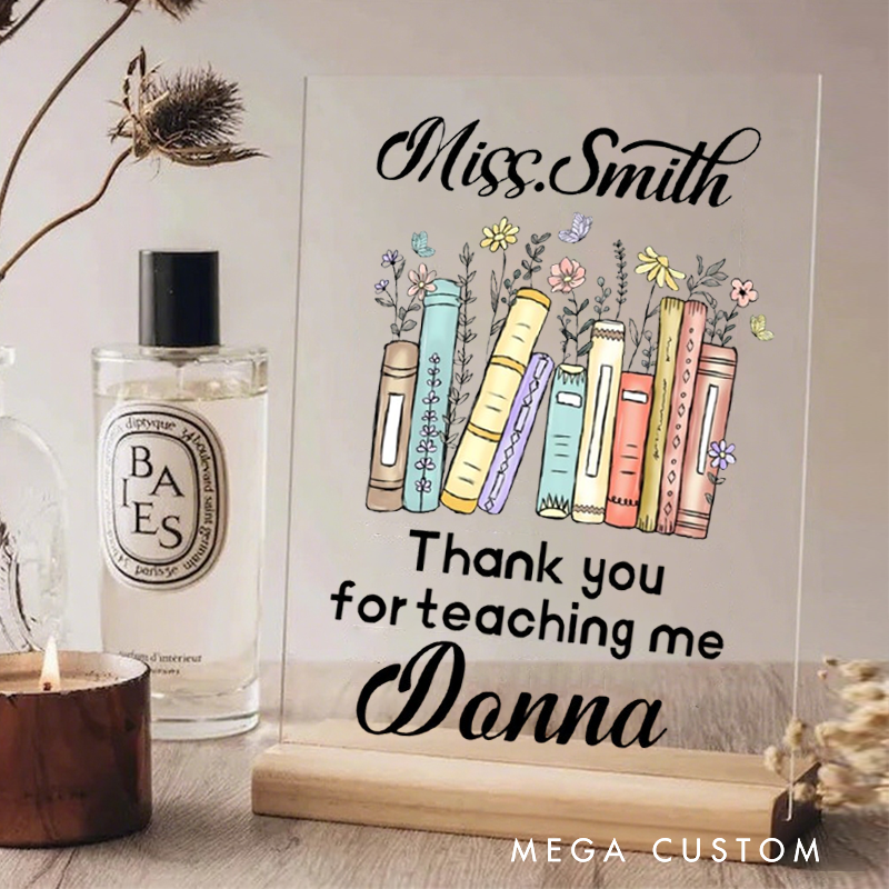Personalized Teacher Desk Name Plate Acrylic Plaque Teachers Appreciation Gift