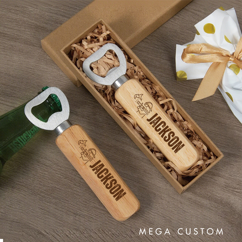 Personalized Firefighter Wooden Bottle Opener Gifts for Beer Lovers Engraved Bottle Opener Gift Fireman Housewarming Gift New Homeowner Gift