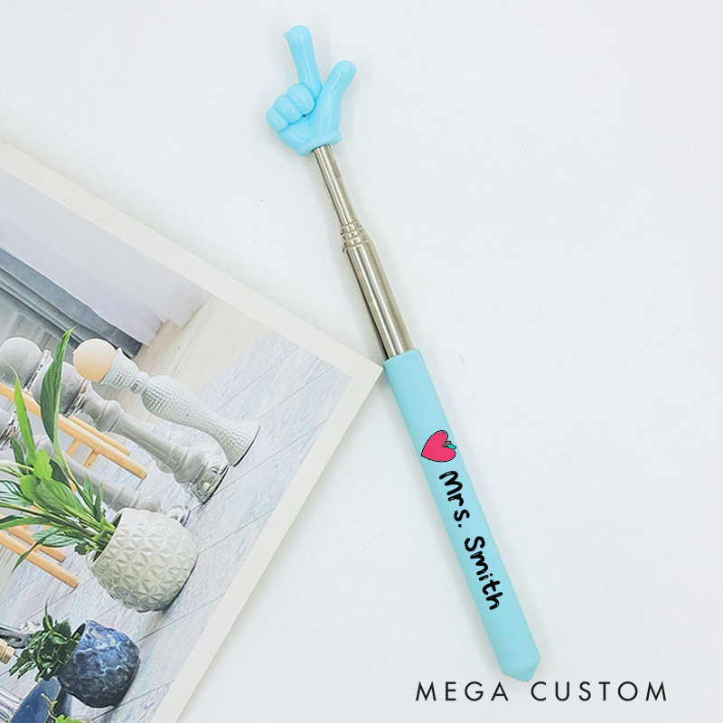 Personalized Teacher Retractable Finger Reading Stick Custom Teacher Name Funny Teaching Aids Gift
