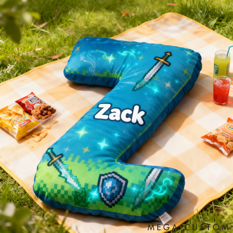 Personalized Game Letter Pillow for Game Lovers Plush Pillow Christmas Birthday Praty Gift for Kids