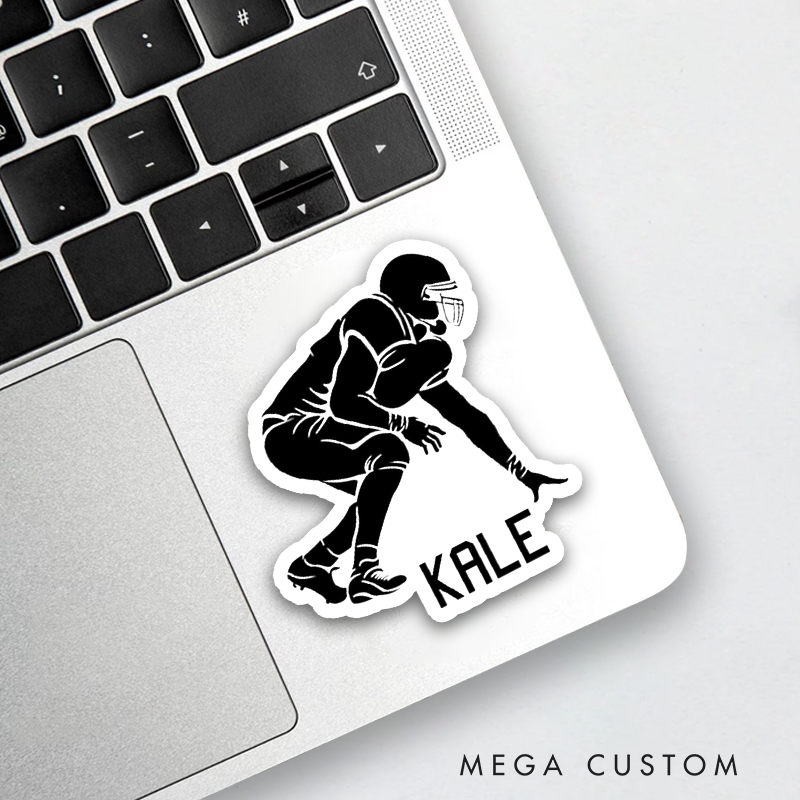 Personalized American Football Sticker with Custom Player Name- Sports Decal