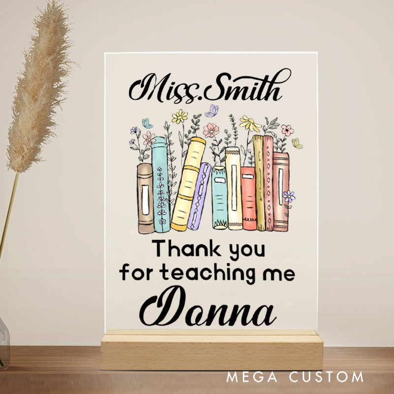 Personalized Teacher Desk Name Plate Acrylic Plaque Teachers Appreciation Gift