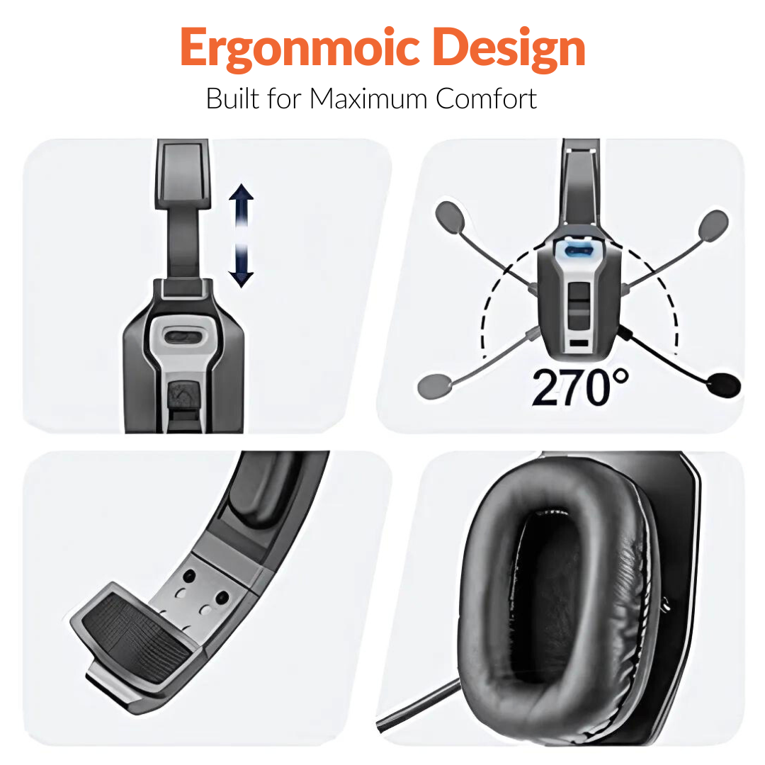 Noise Cancellation Bluetooth Headset (36hr Talk Time)