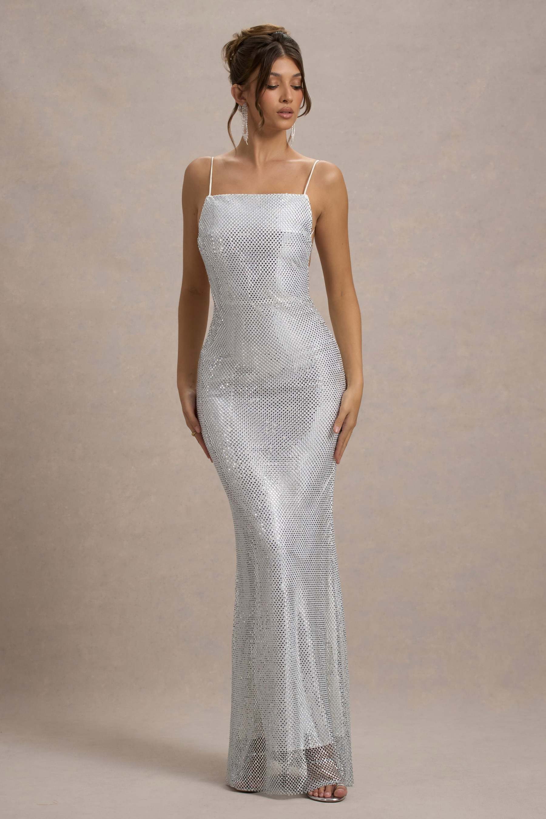 WB_CL135029013-QuartzSilverEmbellishedSquare-NeckOpen-BackMaxiDress1