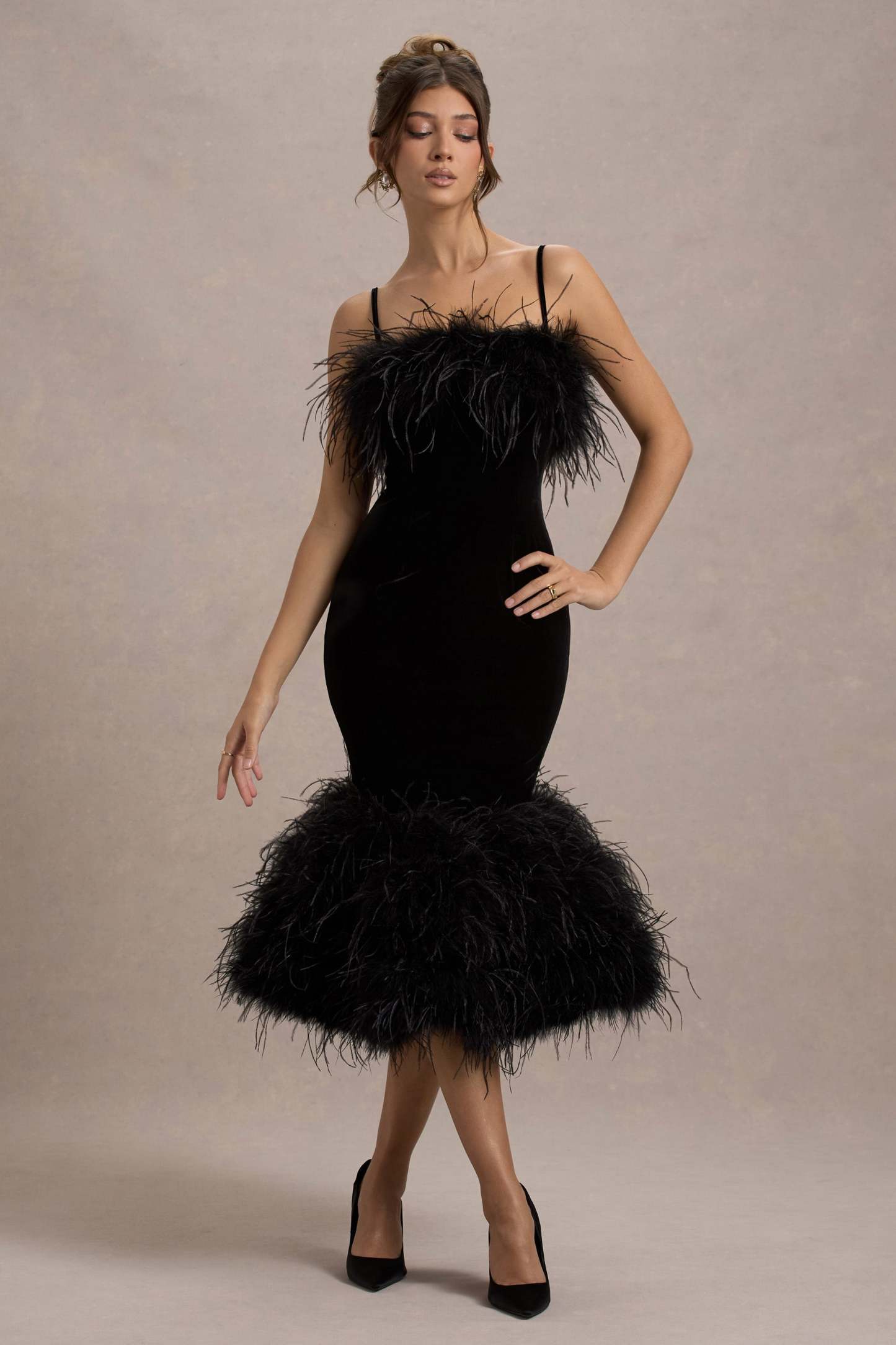 WB_CL135127002-KalenaBlackVelvetFeatherTrimMidiDress0