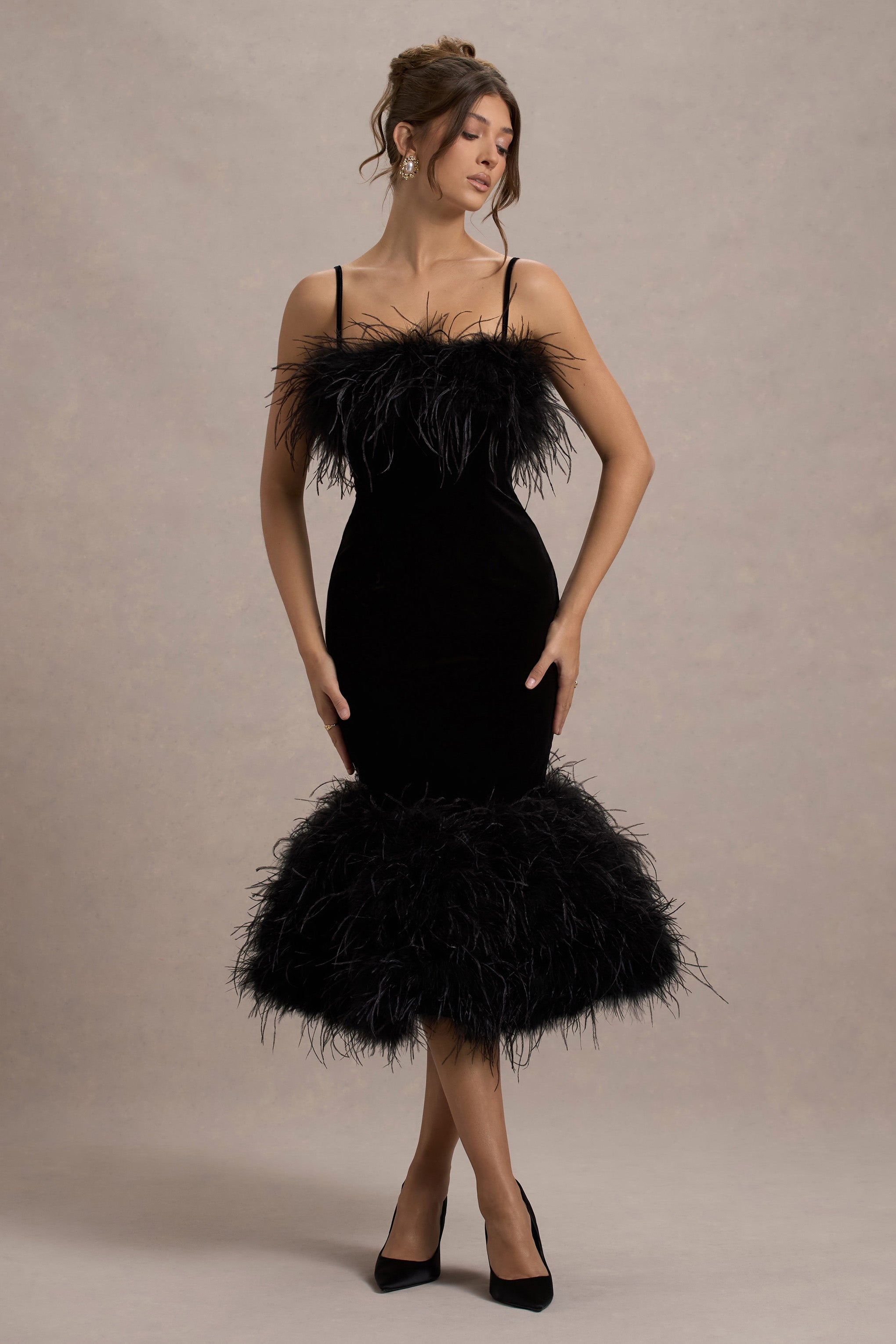 WB_CL135127002-KalenaBlackVelvetFeatherTrimMidiDress2