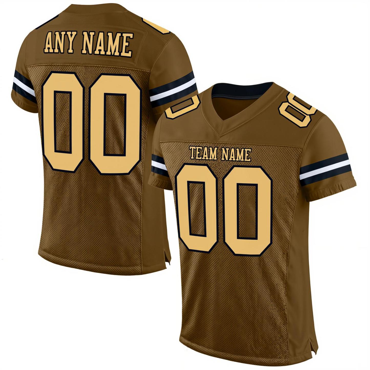 Custom Brown & Yellow/Black Football Jersey