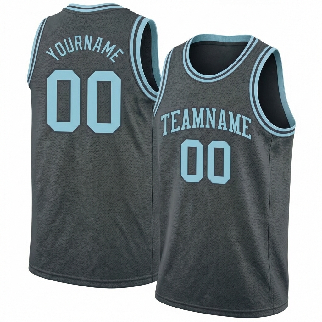 Custom Dark Grey & Blue Basketball City Edition Jersey