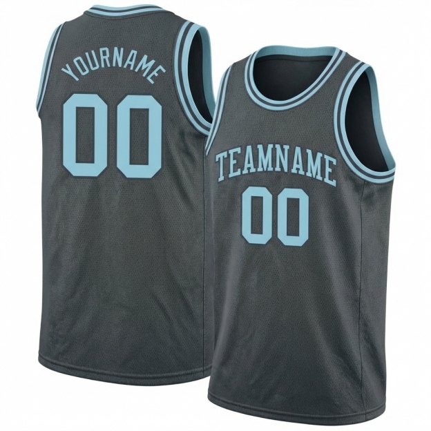 Custom Dark Grey & Blue Basketball City Edition Jersey