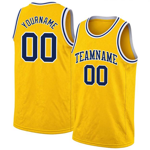 Custom Yellow & Navy/White Basketball City Edition Jersey