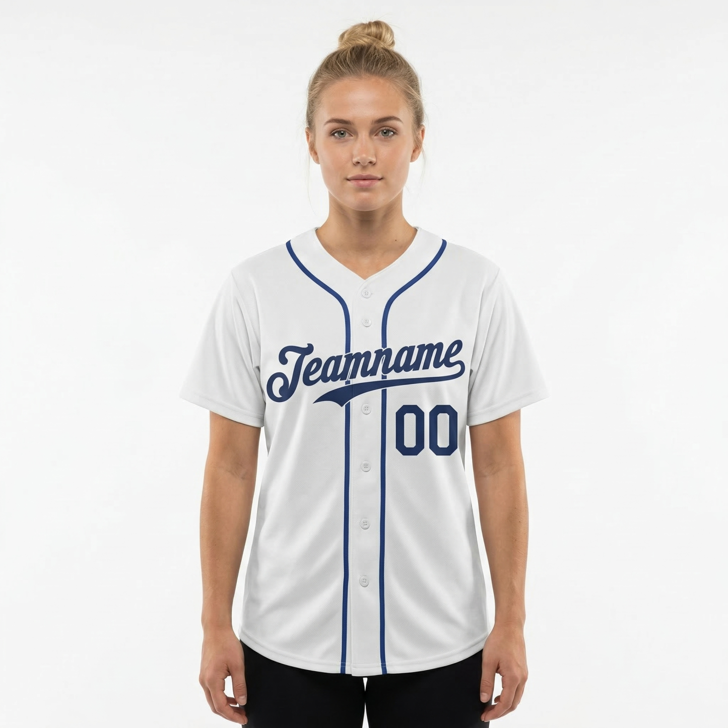 Custom White & Royal Classic Fashion Baseball Jersey