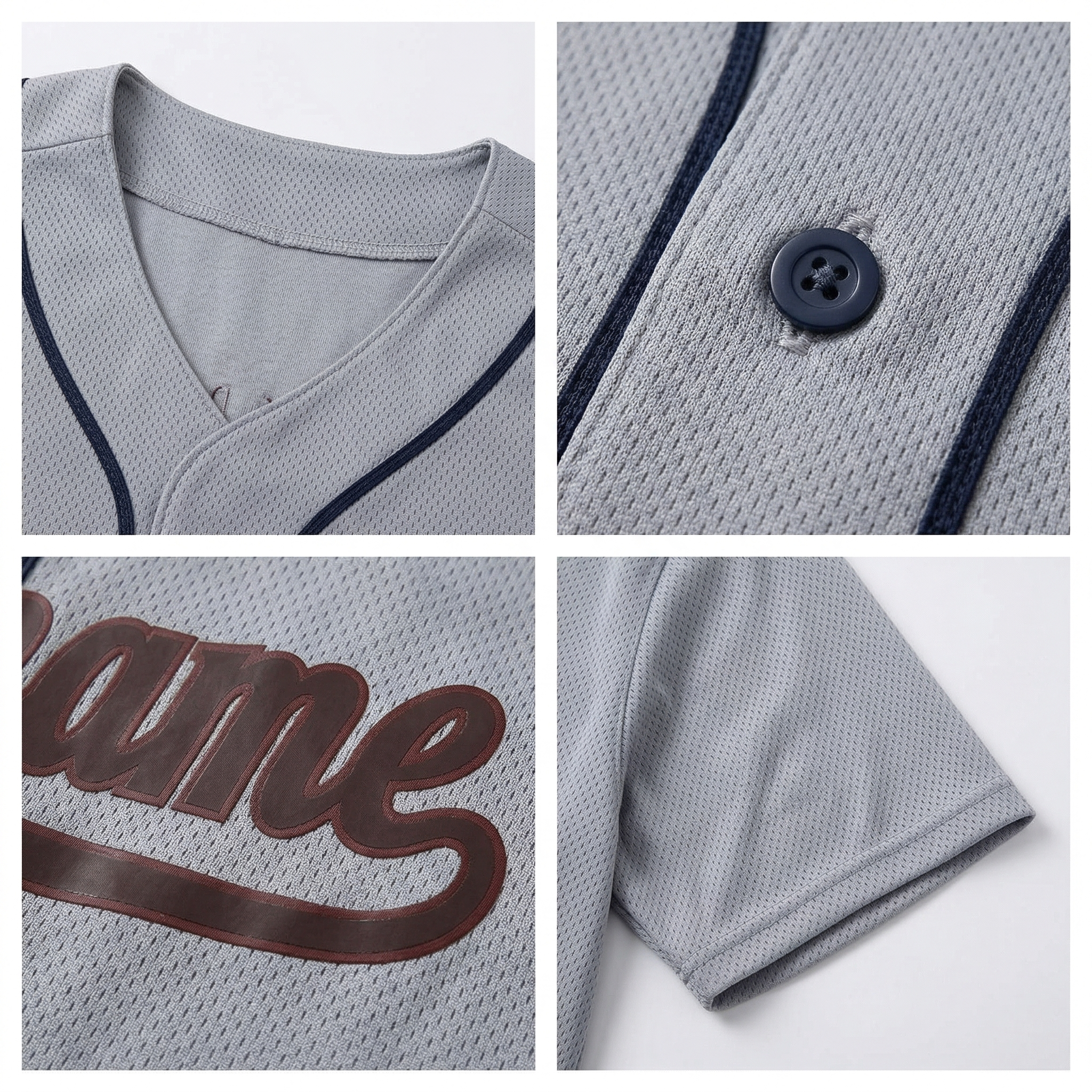 Custom Grey & Red/Black Classic Fashion Baseball Jersey