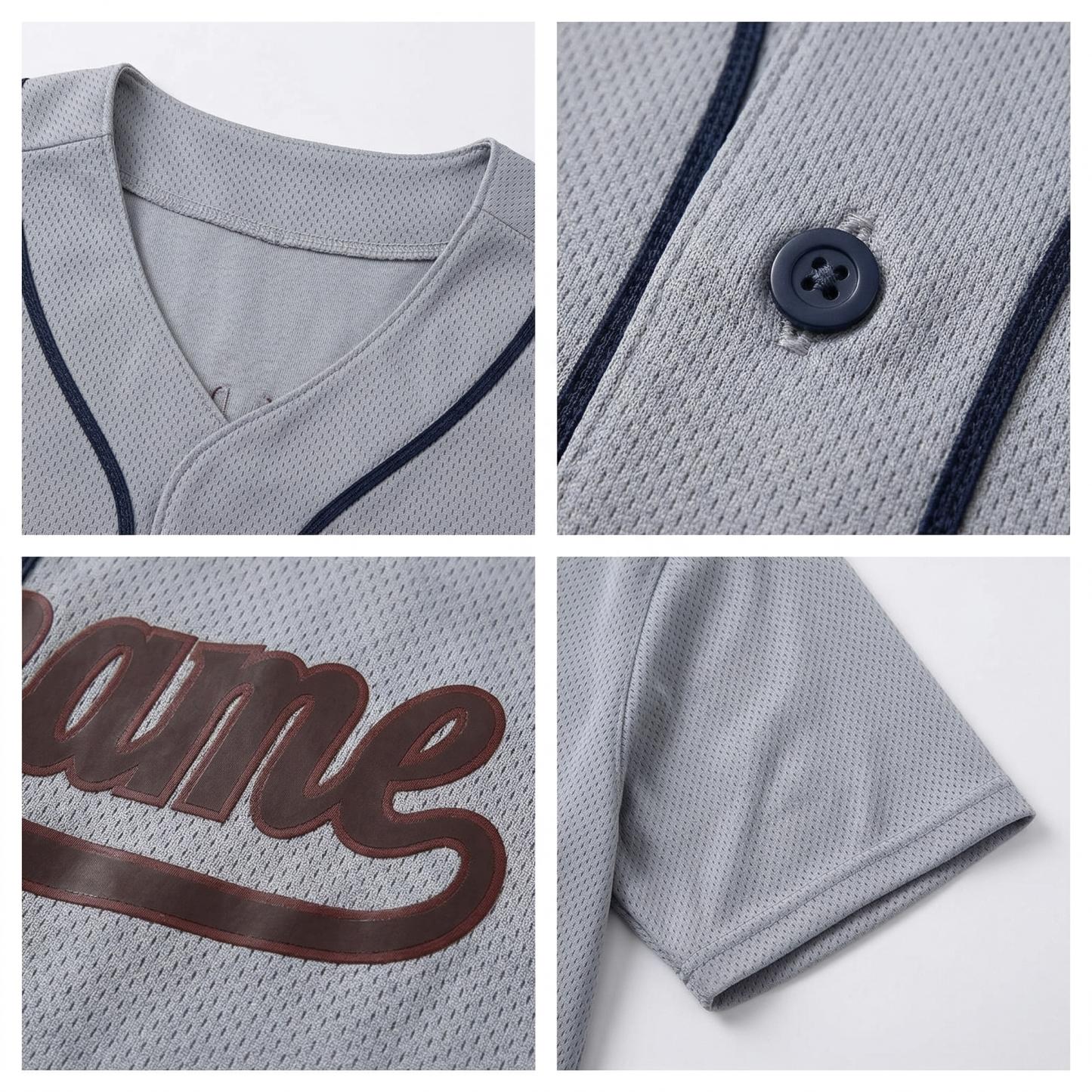 Custom Grey & Red/Black Classic Fashion Baseball Jersey
