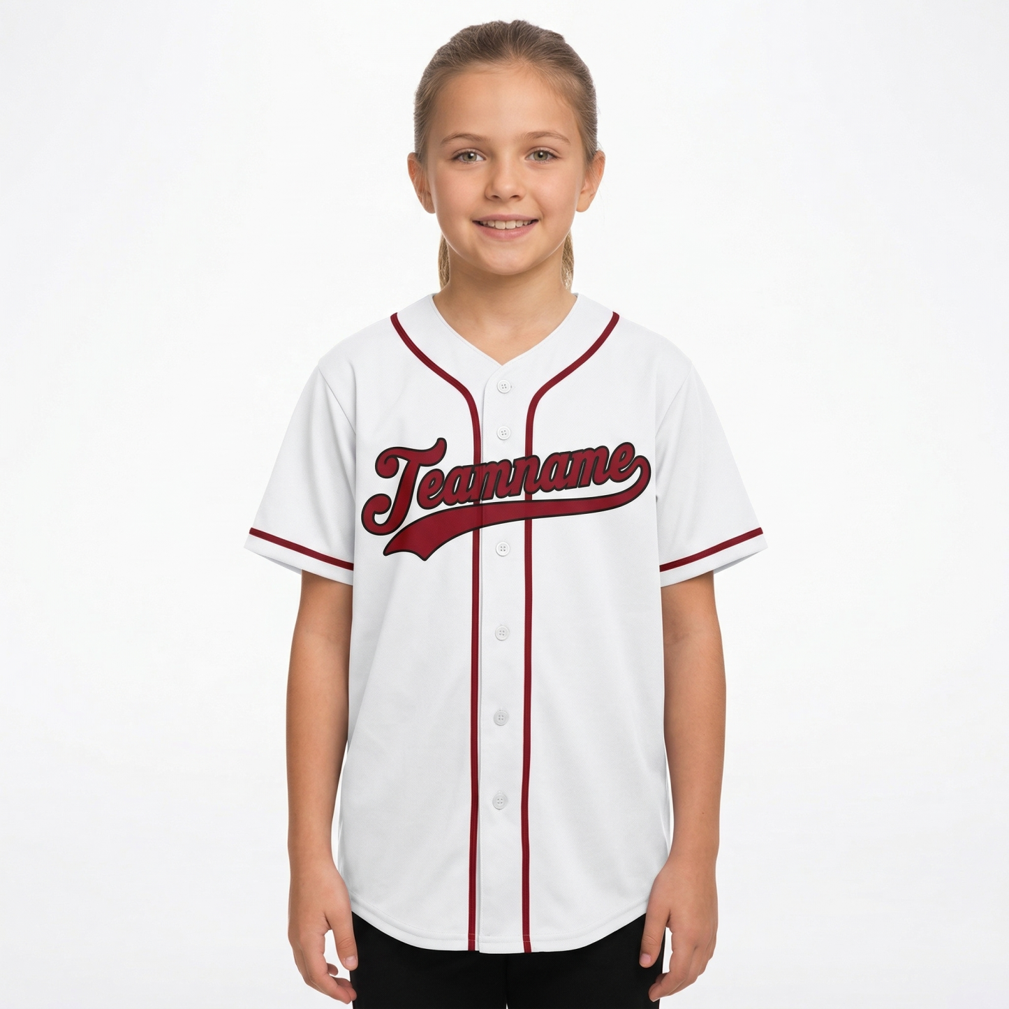 Custom White & Red/Black Classic Fashion Baseball Jersey