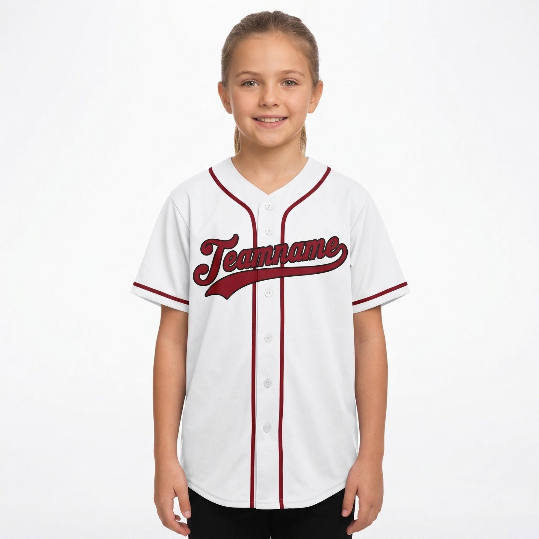 Custom White & Red/Black Classic Fashion Baseball Jersey
