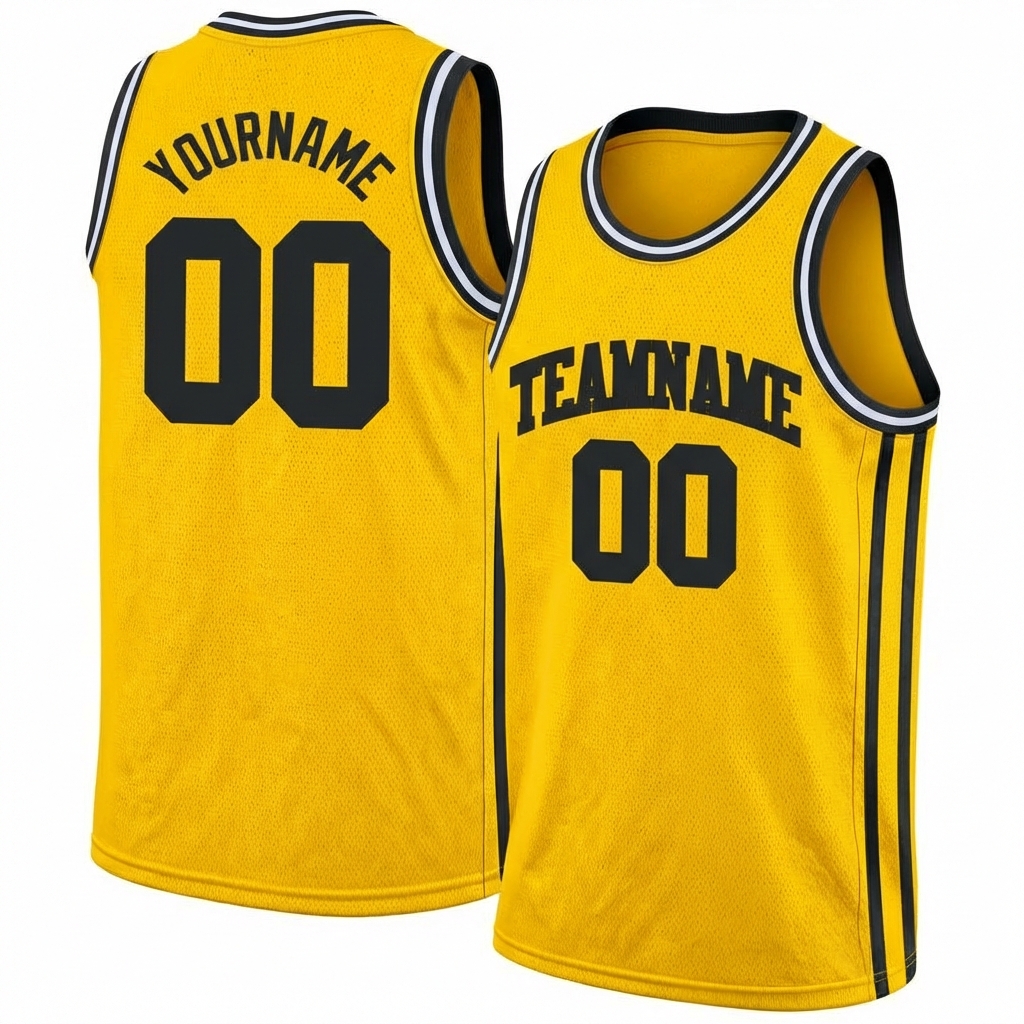 Custom Yellow & Black/White Basketball City Edition Jersey