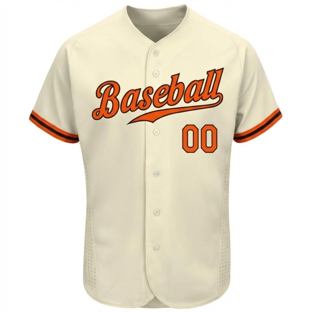 Custom Cream & Orange/Black Baseball Jersey