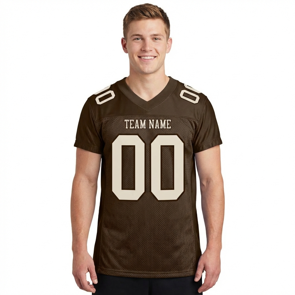 Custom Brown & White Football Jersey
