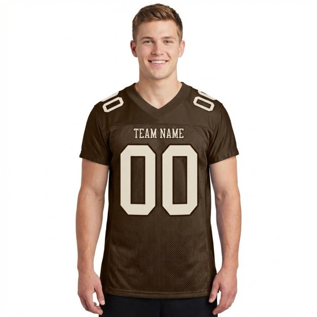 Custom Brown & White Football Jersey