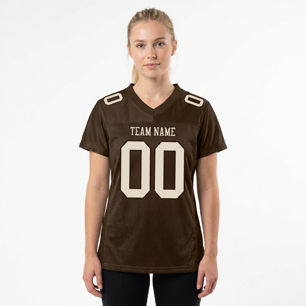 Custom Brown & White Football Jersey