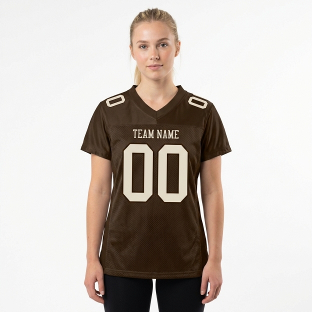 Custom Brown & White Football Jersey