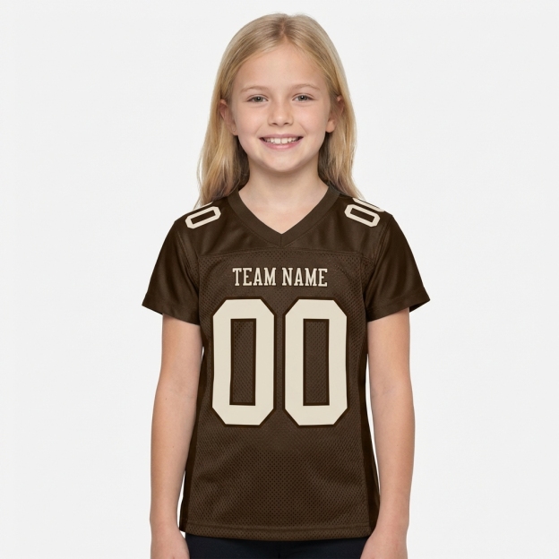 Custom Brown & White Football Jersey