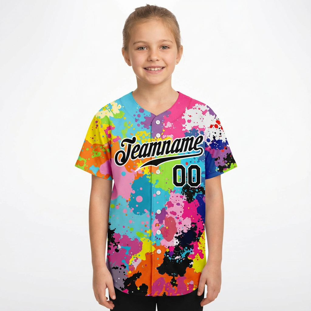 Custom Ink Splashes Black&White Baseball Jersey