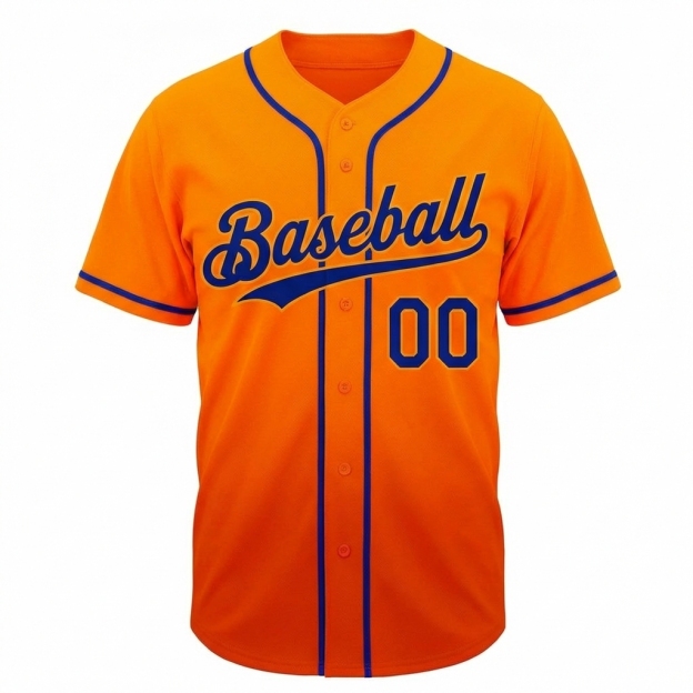 Custom Orange & Royal Gradient Baseball Jersey