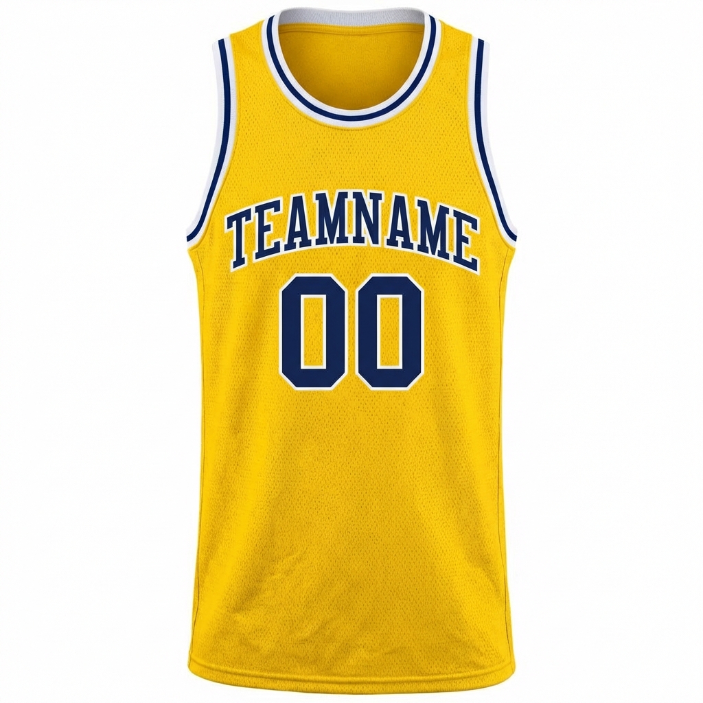 Custom Yellow & Navy/White Basketball City Edition Jersey